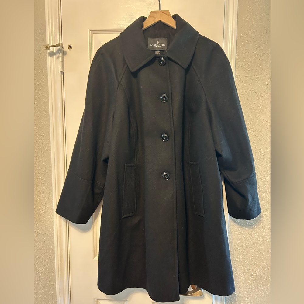 Women's London Fog Black Wool Coat